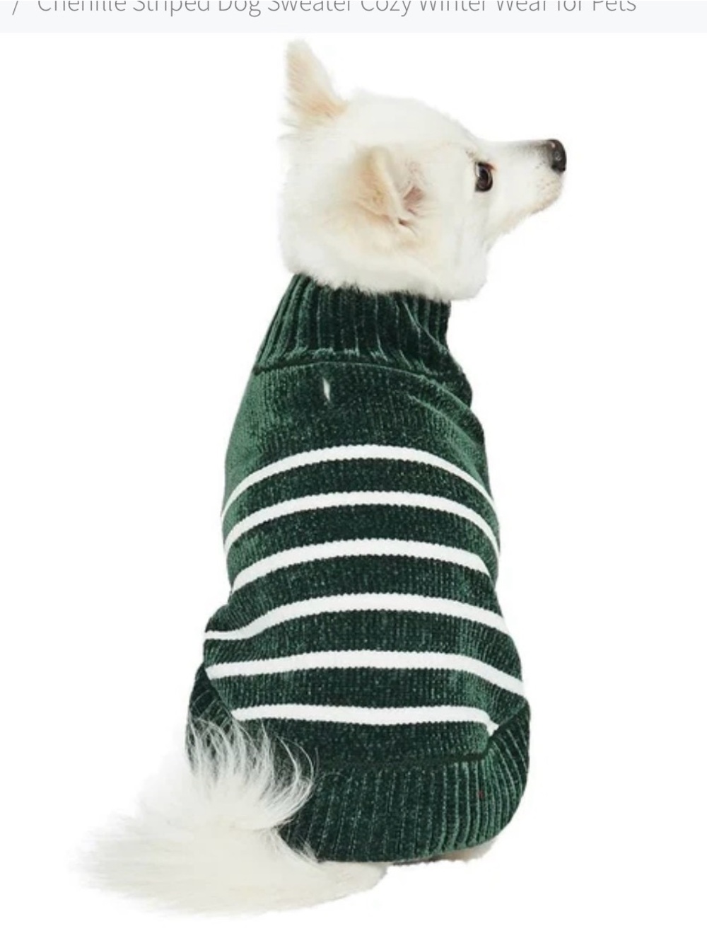 Blueberry Pet Chenille Striped Dog Sweater for Cozy Winter Style